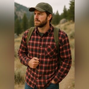 Men’s Woolrich Red and Black Flannel